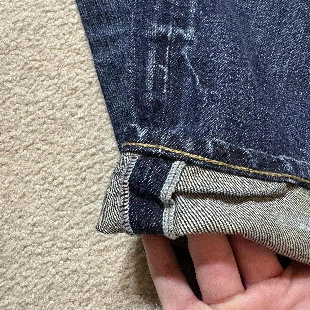 Polo Ralph Lauren Selvedge Denim Jeans Mens 44Bx30 Big Tall Straight Whiskers